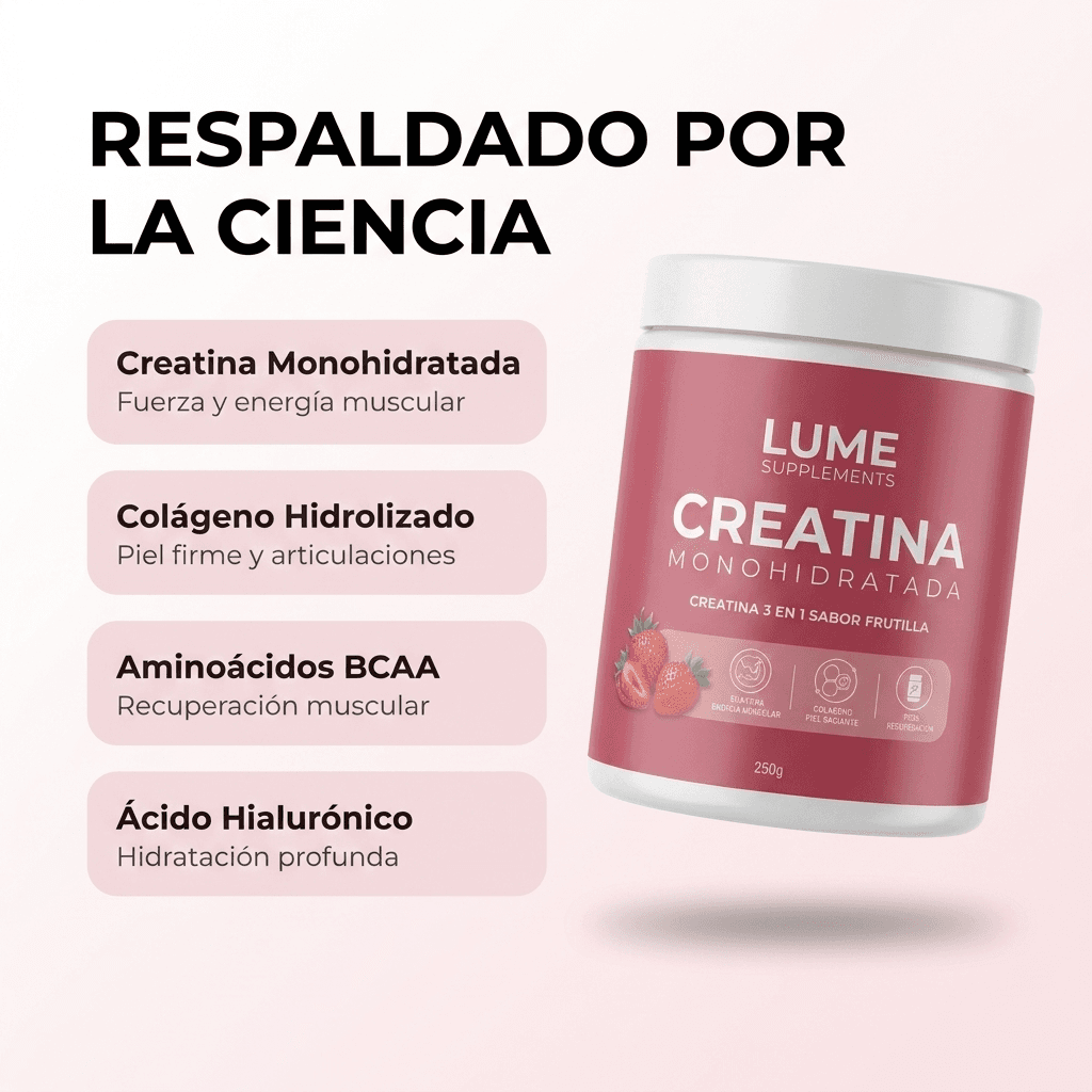 LUME Creatina + Colágeno 3 en 1 · 250g — 2